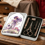 Personalized Retro Birth Flower 6 Piece Sewing Tool Kit with Name Daily Use Birthday Mother's Day Gift for Mother Friend Sewing Lover