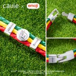 Personalised 1-7 Beads Playful emoji National Flag Colour PU Leather Bracelet with Name Game Day World Cup Gift for Friends | Callie × emoji ™
