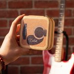 Personalized Classical Guitar Pattern PU Leather Guitar Pick Storage Box with Zipper and Name Music Accessories Birthday Gift for Guitar Player