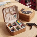 Personalized Classical Guitar Pattern PU Leather Guitar Pick Storage Box with Zipper and Name Music Accessories Birthday Gift for Guitar Player