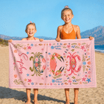 Personalized Sea ​​Animals Oversized Quick Dry Beach Towel with Name and Drawstring Bag Outdoor Activities Birthday Gift for Ocean Lovers