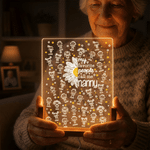 Personalised Daisy Simple Line Drawing Acrylic LED Night Light with 1-16 Names and Nickname Room Decor Mother's Day Birthday Gift for Grandmother