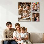 Personalized Minimalist Photos Set of 3 Wrapped Canvas Print Gallery Wall Display Ship from USA Home Decor Housewarming Anniversary Gift for Family