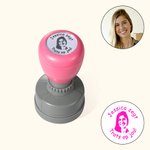 Gepersonaliseerde zelfinktende lerarenstempel met portret en tekst origineel bedankcadeau voor leraren perfect voor het nieuwe schooljaar