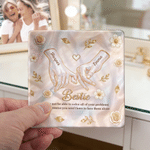 Personalized Mother of Pearl Effect Holding Hands Trinket Jewellery Dish with Name and Title Home Decor Birthday Gift for Friends