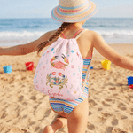 Personalized Sea ​​Animals Oversized Quick Dry Beach Towel with Name and Drawstring Bag Outdoor Activities Birthday Gift for Ocean Lovers
