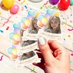 Personalised Funny Photo Balloon Birthday Hat Crown Sticker Label with Text Birthday Party Decoration Favor for Kids