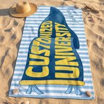Personalized Multicolour Pennant Striped Soft Skin-Friendly Beach Towel with Name and University Name Beach Party Holiday Gift for Graduates Friends