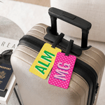 Personalized Colorful Shadow Monogram Luggage Tag with Name Daily Use Travel Graduation Birthday Gift for Graduates Family Travel Lovers