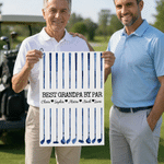 Personalized Best Dad By Par Watercolor Quick Dry Golf Clubs Towel with Names and Title Father's Day Birthday Gift for Dad Grandpa Golf Lover