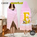 Personalized Cute Marsupilami Initial Word Cloud Soft Hooded Blanket with Name Birthday Anniversary Gift for Kids Family | Callie × Marsupilami®