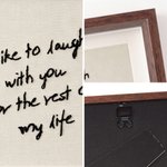 Personalized Handwriting Embroidery Frame Wedding Vow Gift Love Letter Keepsake Birthday Anniversary for Newlyweds Family