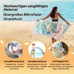 Personalisiertes Meeresschildkröte Strandtuch im 3D-Optik | sandabweisend | schnelltrocknend | Badetuch | Sommer Urlaub Geschenk für Familie Freunde