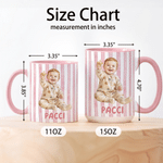 Personalized Baby First Word Mispronunciation Stripes 11 oz 15 oz Ceramic Mug with Photo Daily Use Birthday Gift for Toddlers New Parents