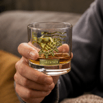 Personalized Fist Bump Bond 10 oz Rock Whiskey Glass with Nicname Name and Title Father's Day Birthday Gift for Dad