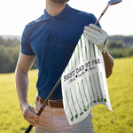Personalized Best Dad By Par Watercolor Quick Dry Golf Clubs Towel with Names and Title Father's Day Birthday Gift for Dad Grandpa Golf Lover