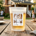 Personalized Vintage Photo Frosted Food-Grade Plastic Cup with Text and Title Set of 10 Birthday Party Gift for Friends Family