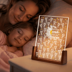Personalised Daisy Simple Line Drawing Acrylic LED Night Light with 1-16 Names and Nickname Room Decor Mother's Day Birthday Gift for Grandmother