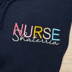 Personalised LPN Multi-Colour Embroidered T-shirt Sweatshirt Hoodie with Name and Title Daily Wear Nurses Day Birthday Gift for Nurse Doctor Friend