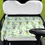Personalized Multicolour Stickman Pattern Golf Cart Seat Cover with Name Daily Use Father's Day Gift for Golf Lover Father