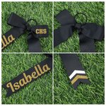 Personalized Multicolor Glitter Long Tail Hair Bow with Text Hair Accessories Game Day Gift for Cheerleaders