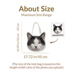 Personalized Photo Large Capacity Irregular Canvas Tote Bag Daily Use Birthday Gift for Family Pet Lover