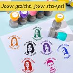 Gepersonaliseerde zelfinktende lerarenstempel met portret en tekst origineel bedankcadeau voor leraren perfect voor het nieuwe schooljaar