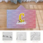 Personalized Cute Marsupilami Initial Word Cloud Soft Hooded Blanket with Name Birthday Anniversary Gift for Kids Family | Callie × Marsupilami®