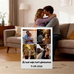 Gepersonaliseerde 1-6 foto's ABS standaard bouwsteen puzzels met tekst en datum unieke kamerdecoratie perfect Valentijnscadeau voor koppels