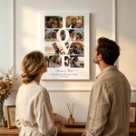 Personalized Love 8 Photos Collage Canvas Prints with Name and Text Wall Decor Ship from USA Wedding Anniversary Gift for Newlywed Couple