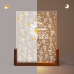 Personalised Daisy Simple Line Drawing Acrylic LED Night Light with 1-16 Names and Nickname Room Decor Mother's Day Birthday Gift for Grandmother