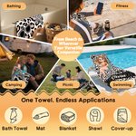 Personalised Multicolour Cartoon Character Leopard Print Quick Dry Beach Towel with Name Beach Party Travel Birthday Gift for Woman Girl