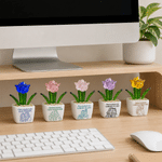 Personalised Line Art Style Photo Multicolour Glass Potted Flower with Text Desk Office Shelf Decor Birthday Gift for Besties Women