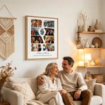 Personalized Love 8 Photos Collage Canvas Prints with Name and Text Wall Decor Ship from USA Wedding Anniversary Gift for Newlywed Couple