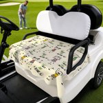 Personalized Multicolour Stickman Pattern Golf Cart Seat Cover with Name Daily Use Father's Day Gift for Golf Lover Father