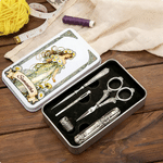 Personalized Retro Birth Flower 6 Piece Sewing Tool Kit with Name Daily Use Birthday Mother's Day Gift for Mother Friend Sewing Lover