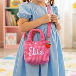 Personalised Cute Flower Lollipop  2-in-1 Crossbody and Top Handle Corduroy Bag with Name Birthday Back to School Gift for Girls Boys Toddlers