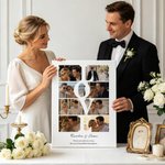Personalized Love 8 Photos Collage Canvas Prints with Name and Text Wall Decor Ship from USA Wedding Anniversary Gift for Newlywed Couple