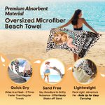 Personalised Multicolour Cartoon Character Leopard Print Quick Dry Beach Towel with Name Beach Party Travel Birthday Gift for Woman Girl