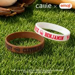 Personalised Funny emoji Soccer Basketball American Football Baseball Silicone Sport Bracelet with Text Sports Gift for Boys | Callie × emoji ™