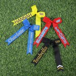 Personalized Multicolor Glitter Long Tail Hair Bow with Text Hair Accessories Game Day Gift for Cheerleaders