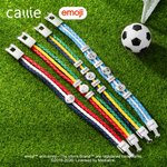 Personalised 1-7 Beads Playful emoji National Flag Colour PU Leather Bracelet with Name Game Day World Cup Gift for Friends | Callie × emoji ™