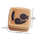 Personalized Classical Guitar Pattern PU Leather Guitar Pick Storage Box with Zipper and Name Music Accessories Birthday Gift for Guitar Player