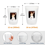 Personalized Vintage Photo Frosted Food-Grade Plastic Cup with Text and Title Set of 10 Birthday Party Gift for Friends Family