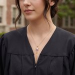 Personalised Heart Birthstone Graduation Cap Necklace with Name Graduation Ceremony Party Gift for Graduates