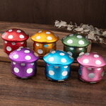 Personalized Mushroom Metal Herb Grinder with Name Mesh Sieve and Mini Scraper Daily Use Birthday Gift for Men Women
