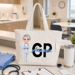 Personlig medisinsk personale Cartoon Character Corduroy Large Tote Bag Daglig bruk Bursdag Sykepleieres dag Gave til sykepleier lege