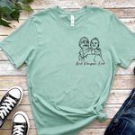Personalised Simple Line Drawing Style Photo Comfortable T-shirt Sweatshirt with Text Daily Wear Father's Day Birthday Gift for Father Family Grandad
