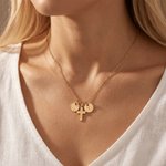 Personalised Volleyball Cross Initial Stainless Steel Necklace with Daily Use Birthday Gift for Volleyball Players Christian