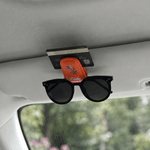 Personalized Multicolor Birth Flower PU Leather Car Sunglass Holder with Name Daily Use Birthday Gift for Woman Man